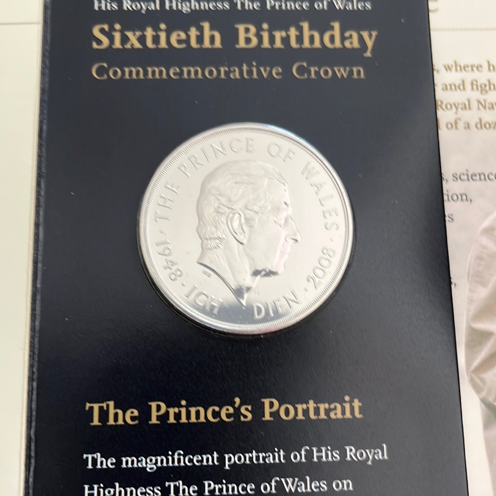 commemorative Crown for The Prince of Wales 60th Birthday.